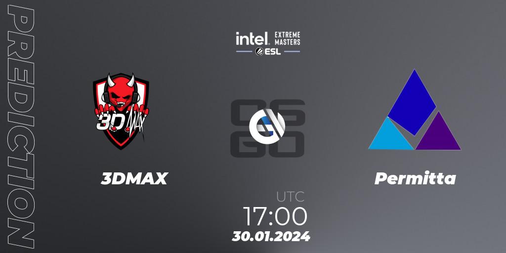 Pronóstico 3DMAX - Permitta. 30.01.2024 at 17:00, Counter-Strike (CS2), Intel Extreme Masters China 2024: European Open Qualifier #2