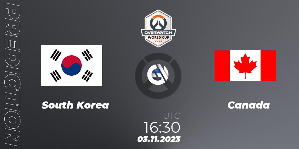 Pronóstico South Korea - Canada. 03.11.23, Overwatch, Overwatch World Cup 2023