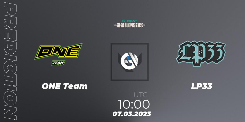 Pronóstico ONE Team - LP33. 07.03.2023 at 10:00, VALORANT, VALORANT Challengers 2023: Hong Kong and Taiwan Split 1
