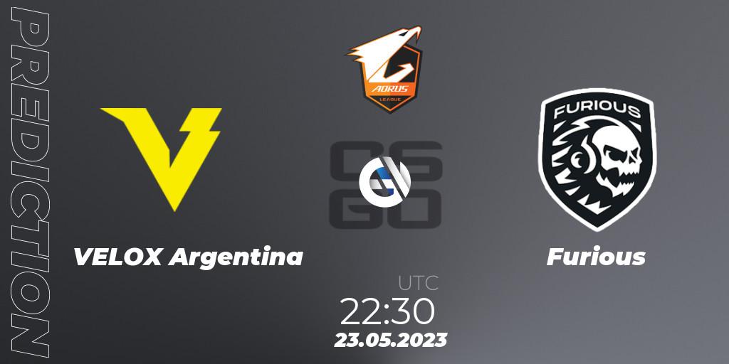Pronóstico VELOX Argentina - Furious. 23.05.2023 at 22:30, Counter-Strike (CS2), Aorus League Invitational 2023