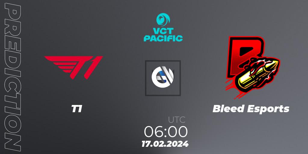 Pronóstico T1 - Bleed eSports. 17.02.24, VALORANT, VCT 2024: Pacific Kickoff