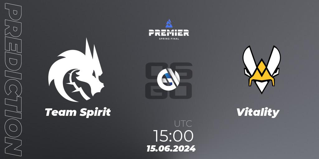Pronóstico Team Spirit - Vitality. 15.06.2024 at 15:00, Counter-Strike (CS2), BLAST Premier Spring Final 2024