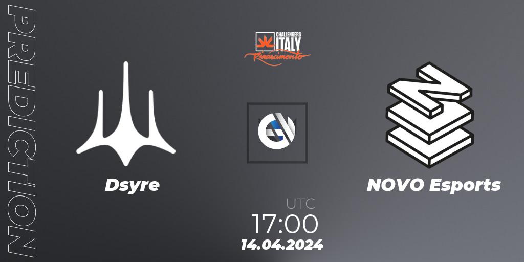 Pronóstico Dsyre - NOVO Esports. 14.04.2024 at 16:00, VALORANT, VALORANT Challengers 2024 Italy: Rinascimento Split 1