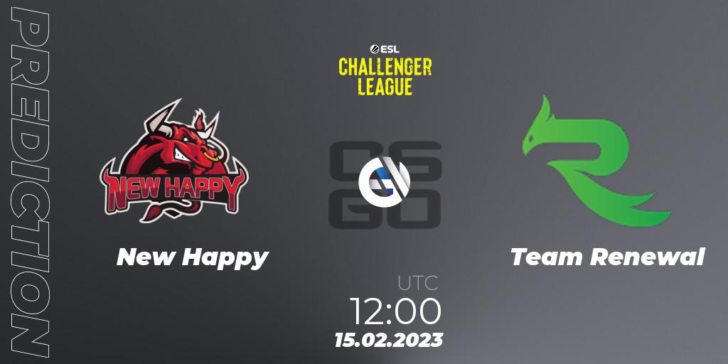 Pronóstico NewHappy - Team Renewal. 25.02.2023 at 12:00, Counter-Strike (CS2), ESL Challenger League Season 44: Asia-Pacific