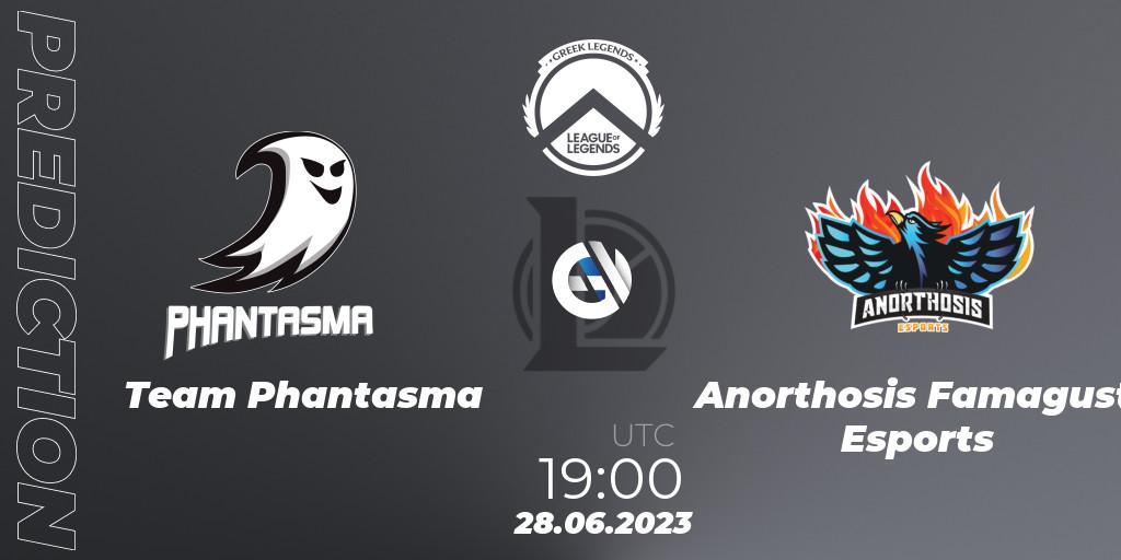 Pronóstico Team Phantasma - Anorthosis Famagusta Esports. 28.06.2023 at 19:00, LoL, Greek Legends League Summer 2023