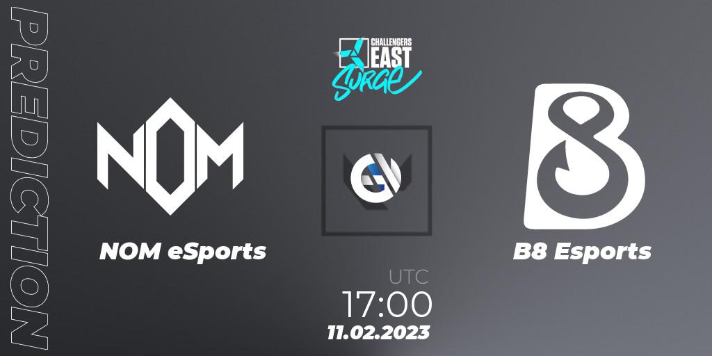 Pronóstico NOM eSports - B8 Esports. 11.02.2023 at 17:00, VALORANT, VALORANT Challengers 2023 East: Surge Split 1