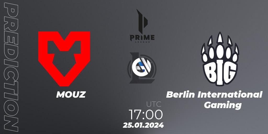 Pronóstico MOUZ - Berlin International Gaming. 25.01.2024 at 17:00, LoL, Prime League Spring 2024 - Group Stage