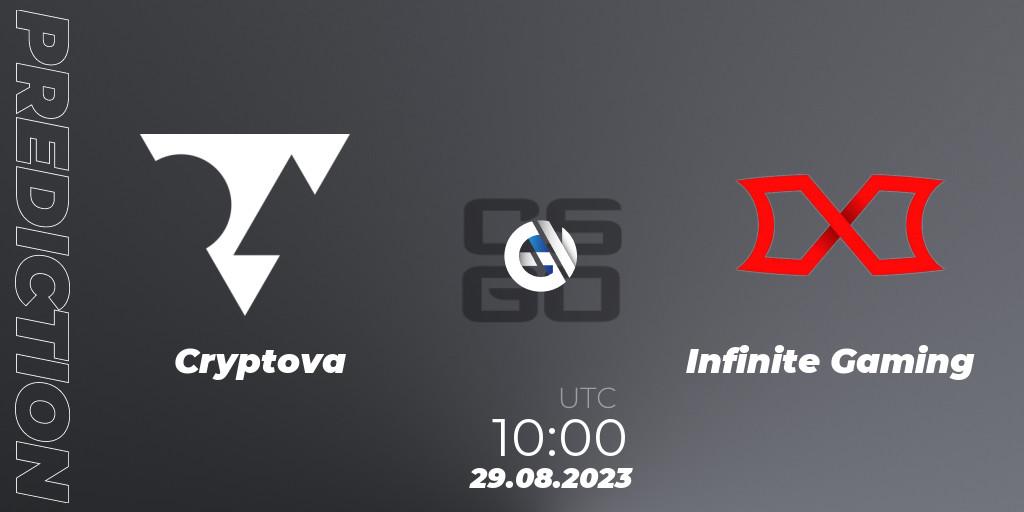 Pronóstico Cryptova - Infinite Gaming. 29.08.23, CS2 (CS:GO), OFK BGD Esports Series #1: Balkan Closed Qualifier