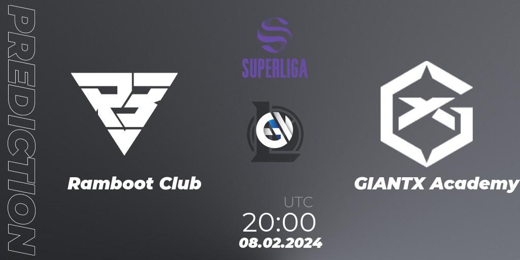 Pronóstico Ramboot Club - GIANTX Academy. 08.02.2024 at 20:00, LoL, Superliga Spring 2024 - Group Stage