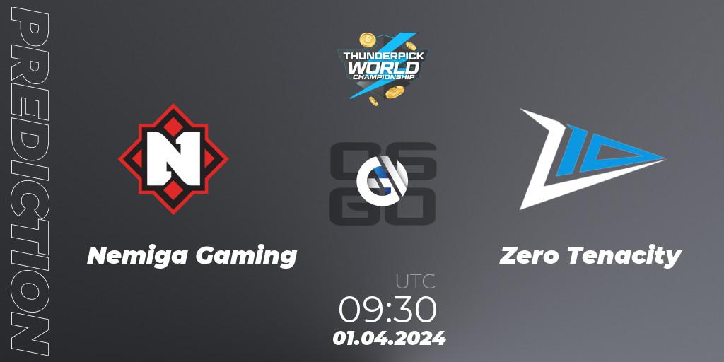 Pronóstico Nemiga Gaming - Zero Tenacity. 01.04.24, CS2 (CS:GO), Thunderpick World Championship 2024: European Series #1