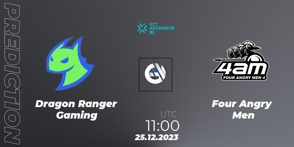 Pronóstico Dragon Ranger Gaming - Four Angry Men. 25.12.23, VALORANT, VALORANT China Ascension 2023
