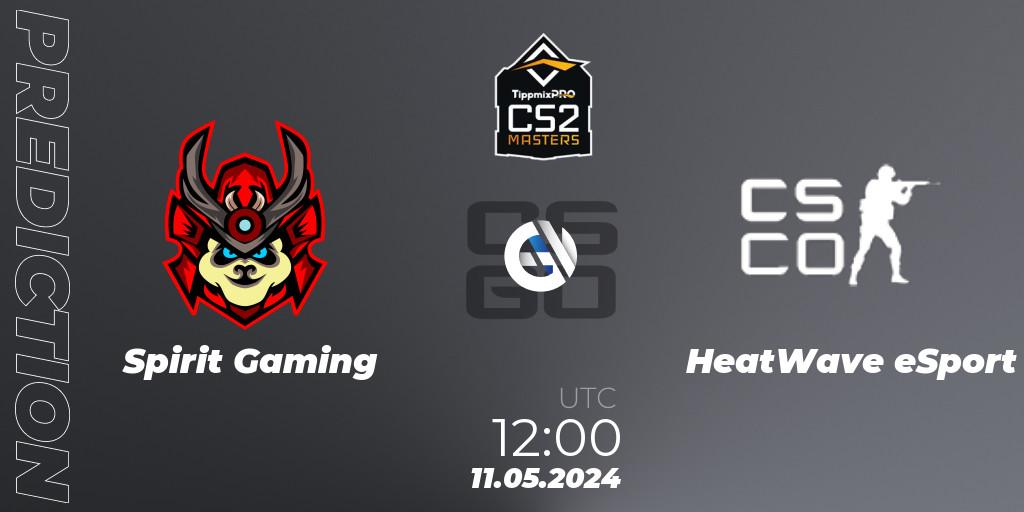 Pronóstico Spirit Gaming - HeatWave eSport. 11.05.2024 at 16:00, Counter-Strike (CS2), TippmixPro Masters Spring 2024: Online Stage