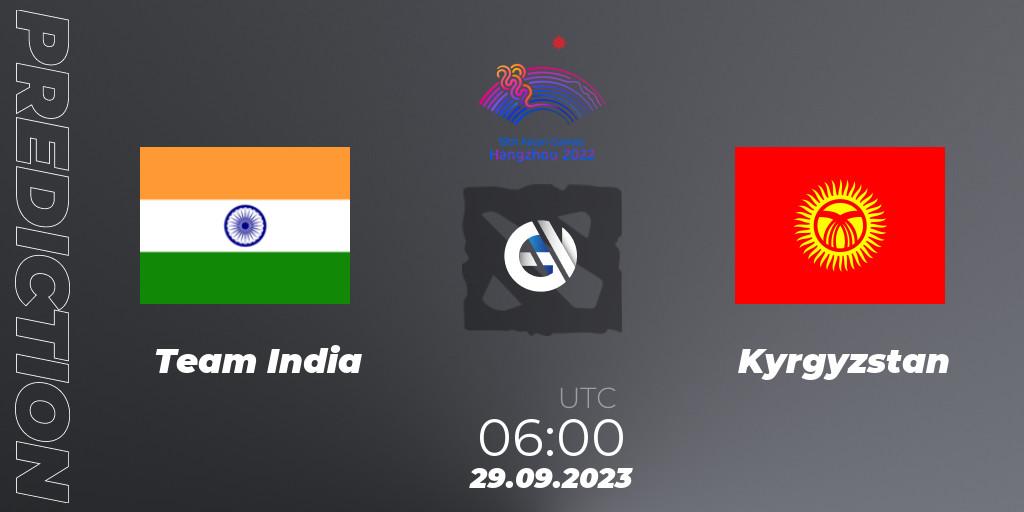 Pronóstico Team India - Kyrgyzstan. 29.09.2023 at 06:00, Dota 2, 2022 Asian Games