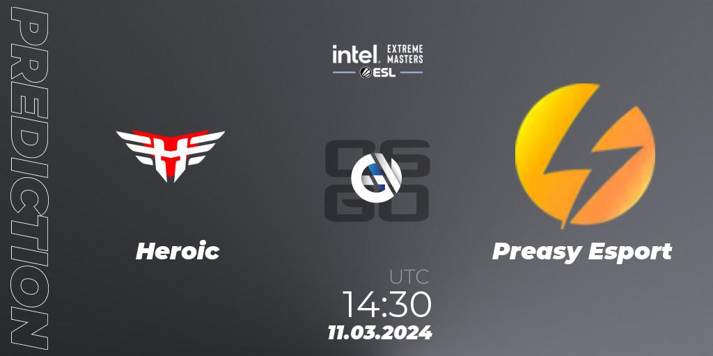 Pronóstico Heroic - Preasy Esport. 11.03.2024 at 14:30, Counter-Strike (CS2), Intel Extreme Masters Dallas 2024: European Closed Qualifier