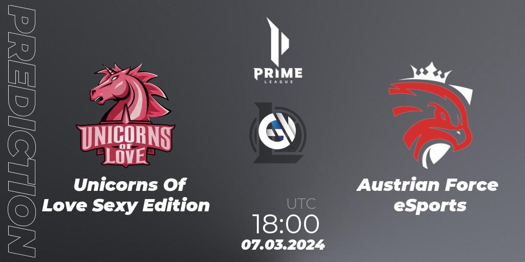 Pronóstico Unicorns Of Love Sexy Edition - Austrian Force eSports. 07.03.24, LoL, Prime League Spring 2024 - Group Stage