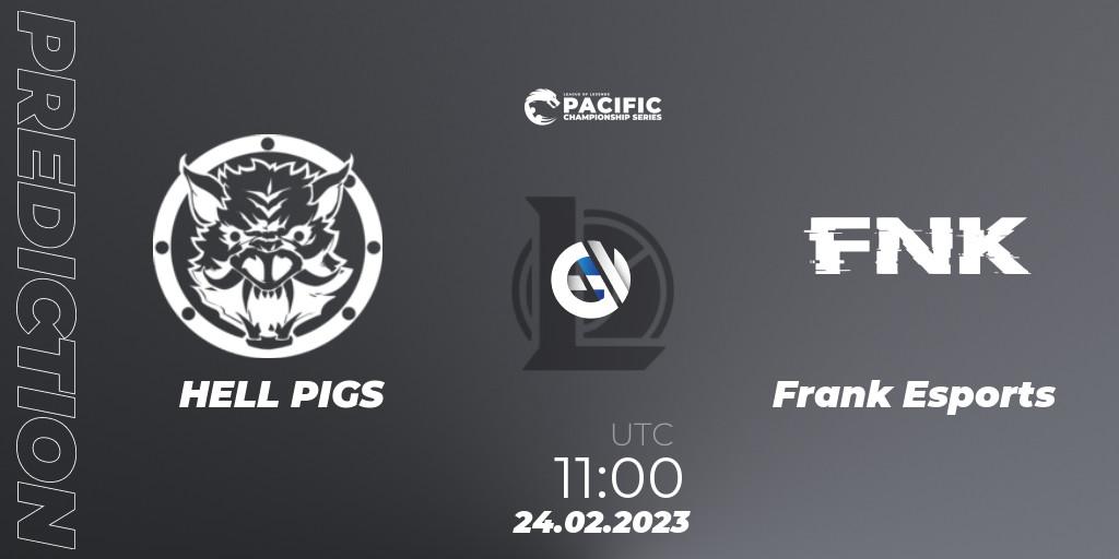 Pronóstico HELL PIGS - Frank Esports. 24.02.2023 at 11:10, LoL, PCS Spring 2023 - Group Stage