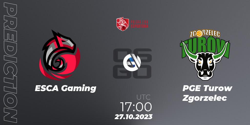 Pronóstico ESCA Gaming - PGE Turow Zgorzelec. 27.10.23, CS2 (CS:GO), Polska Liga Esportowa 2023: Split #3