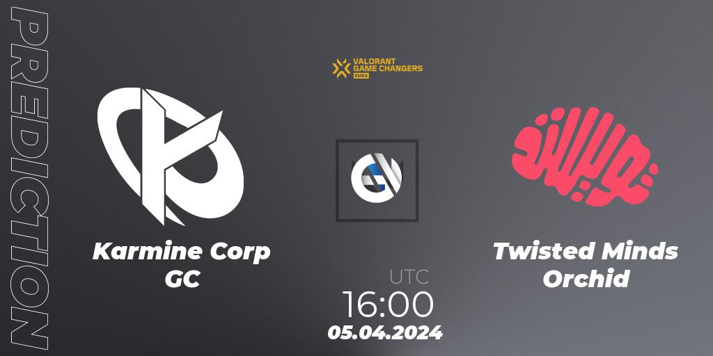 Pronóstico Karmine Corp GC - Twisted Minds Orchid. 05.04.2024 at 16:00, VALORANT, VCT 2024: Game Changers EMEA Contenders Series 1