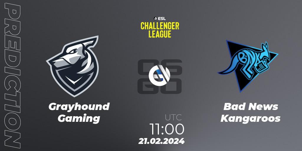 Pronóstico Grayhound Gaming - Bad News Kangaroos. 21.02.24, CS2 (CS:GO), ESL Challenger League Season 47: Oceania