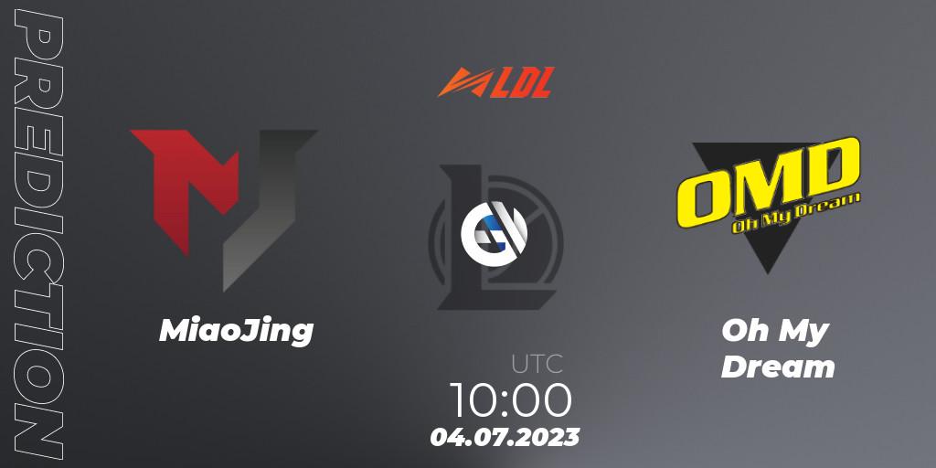 Pronóstico MiaoJing - Oh My Dream. 04.07.2023 at 11:30, LoL, LDL 2023 - Regular Season - Stage 3