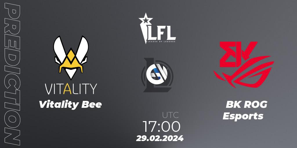 Pronóstico Vitality Bee - BK ROG Esports. 29.02.24, LoL, LFL Spring 2024