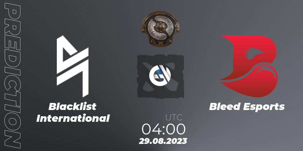 Pronóstico Blacklist International - Bleed Esports. 29.08.2023 at 04:57, Dota 2, The International 2023 - Southeast Asia Qualifier
