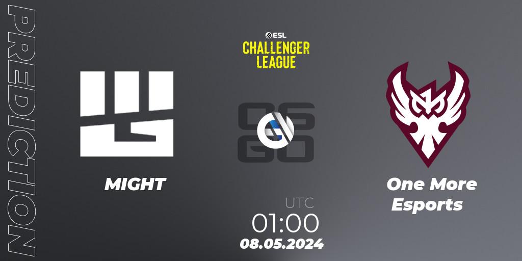 Pronóstico MIGHT - One More Esports. 21.05.2024 at 01:00, Counter-Strike (CS2), ESL Challenger League Season 47: North America