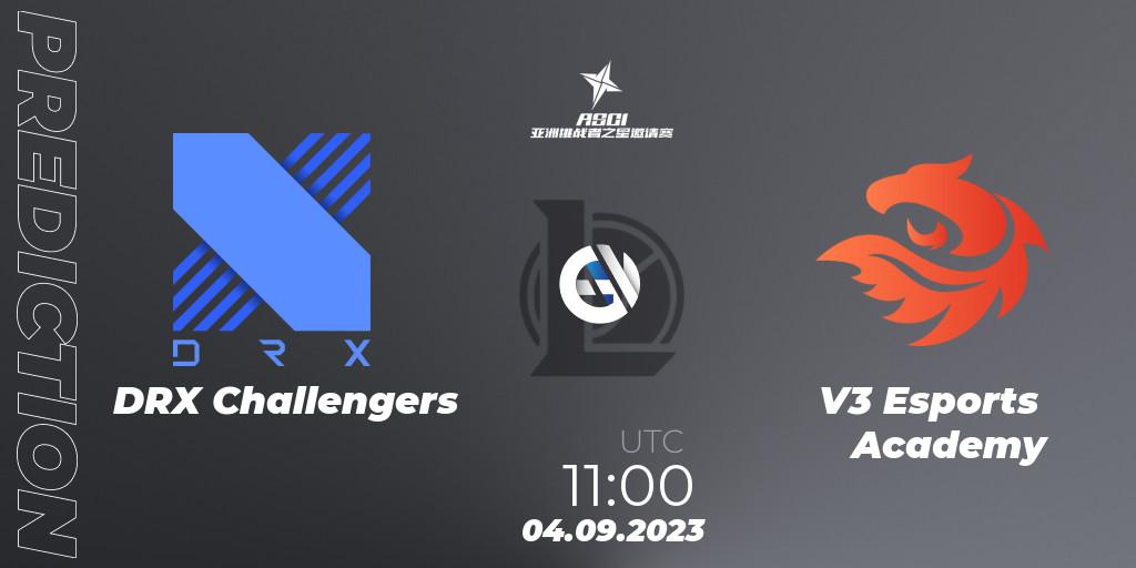 Pronóstico DRX Challengers - V3 Esports Academy. 04.09.2023 at 11:48, LoL, Asia Star Challengers Invitational 2023