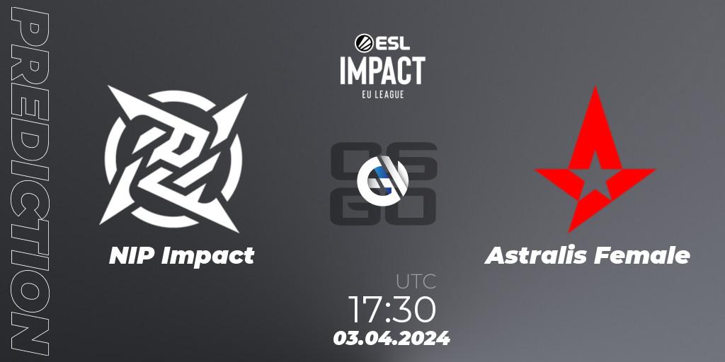 Pronóstico NIP Impact - Astralis Female. 03.04.2024 at 17:30, Counter-Strike (CS2), ESL Impact League Season 5: Europe