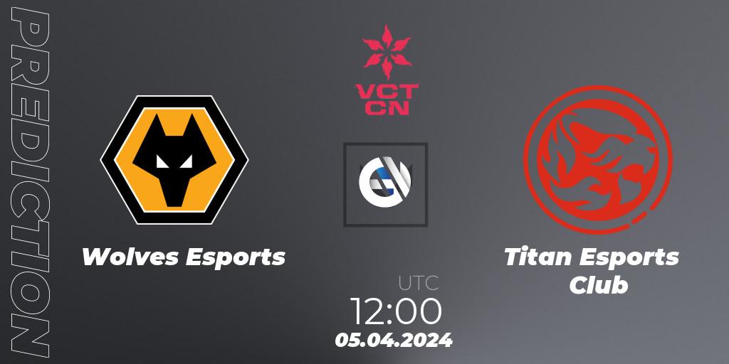 Pronóstico Wolves Esports - Titan Esports Club. 05.04.2024 at 12:00, VALORANT, VALORANT Champions Tour China 2024: Stage 1 - Group Stage