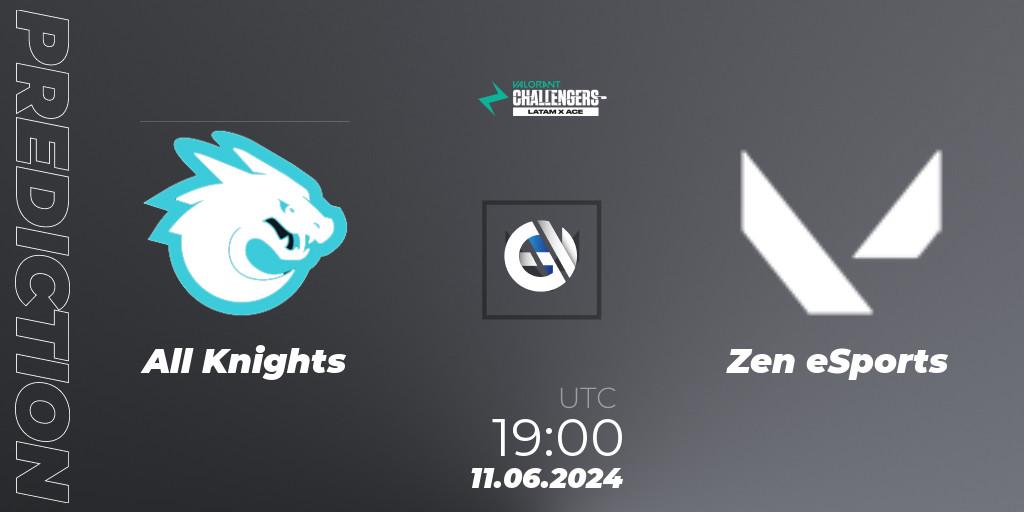 Pronóstico All Knights - Zen eSports. 11.06.2024 at 19:00, VALORANT, VALORANT Challengers 2024 LAS: Split 2