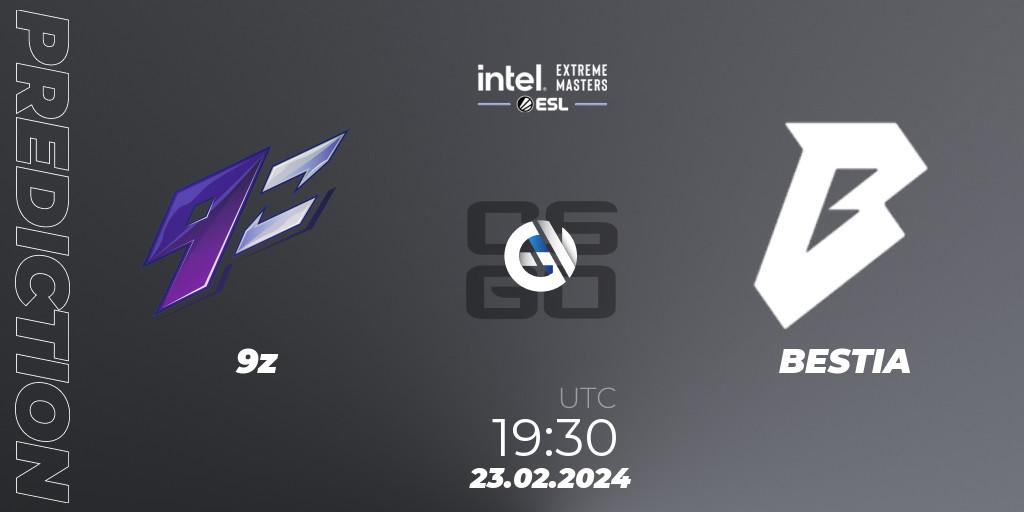 Pronóstico 9z - BESTIA. 23.02.2024 at 19:30, Counter-Strike (CS2), Intel Extreme Masters Dallas 2024: South American Closed Qualifier