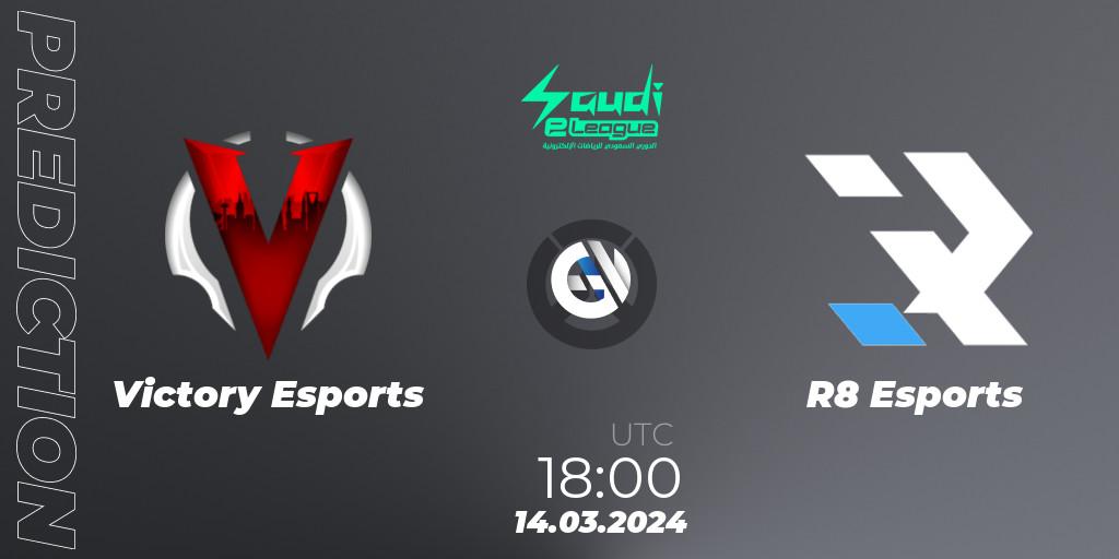 Pronóstico Victory Esports - R8 Esports. 14.03.2024 at 19:30, Overwatch, Saudi eLeague 2024 - Major 1 / Phase 2