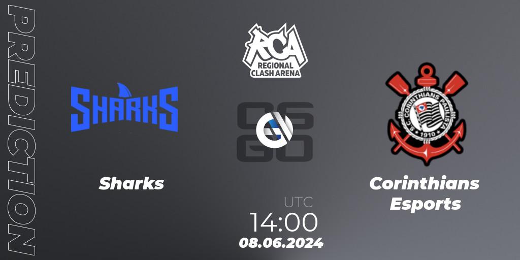 Pronóstico Sharks - Corinthians Esports. 08.06.2024 at 14:00, Counter-Strike (CS2), Regional Clash Arena South America