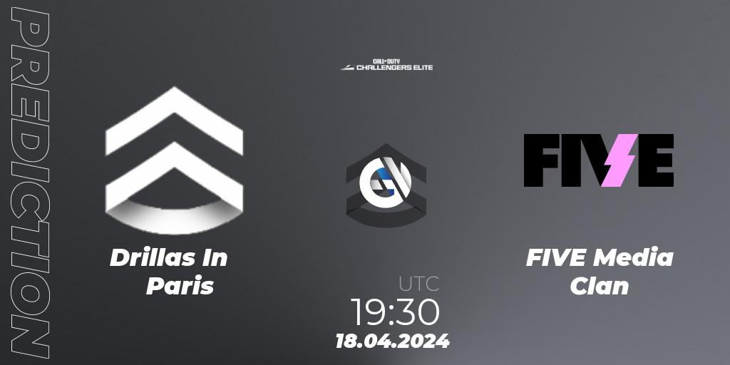 Pronóstico Drillas In Paris - FIVE Media Clan. 18.04.2024 at 19:30, Call of Duty, Call of Duty Challengers 2024 - Elite 2: EU