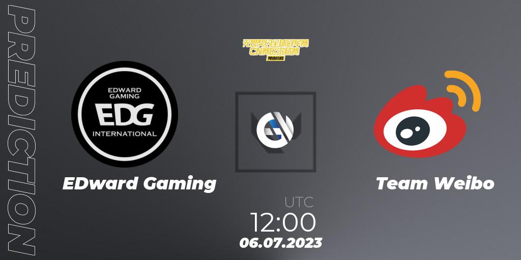 Pronóstico EDward Gaming - Team Weibo. 06.07.2023 at 12:00, VALORANT, VALORANT Champions Tour 2023: China Qualifier