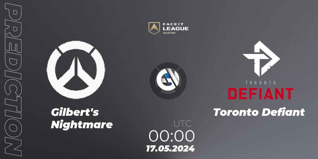 Pronóstico Gilbert's Nightmare - Toronto Defiant. 17.05.2024 at 00:00, Overwatch, FACEIT League Season 1 - NA Master Road to EWC