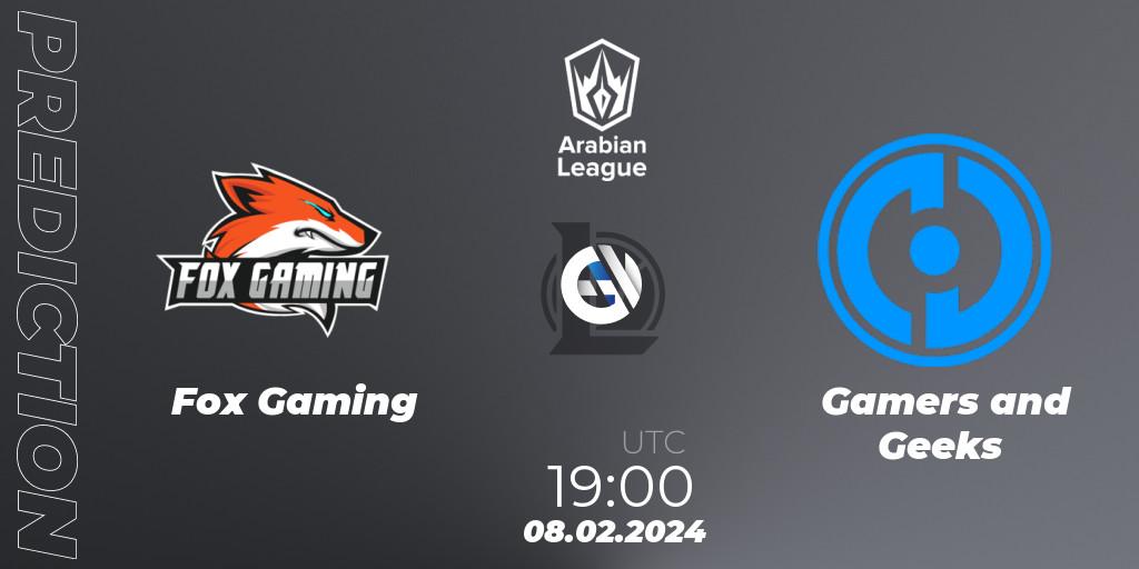 Pronóstico Fox Gaming - Gamers and Geeks. 08.02.24, LoL, Arabian League Spring 2024