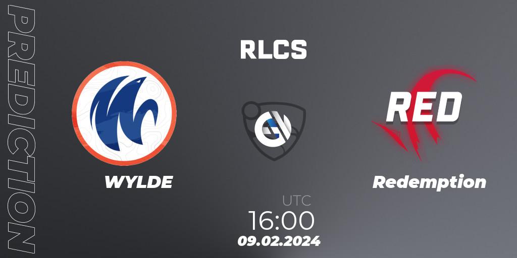 Pronóstico WYLDE - Redemption. 09.02.2024 at 16:00, Rocket League, RLCS 2024 - Major 1: Europe Open Qualifier 1