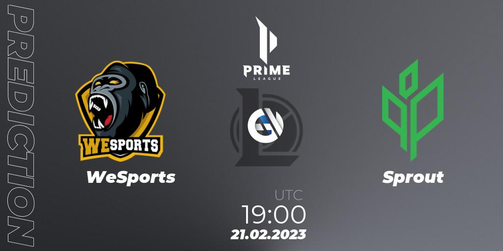 Pronóstico WeSports - Sprout. 21.02.2023 at 19:00, LoL, Prime League 2nd Division Spring 2023 - Group Stage