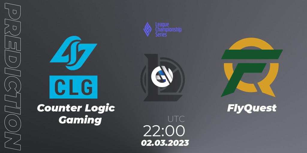 Pronóstico Counter Logic Gaming - FlyQuest. 02.03.23, LoL, LCS Spring 2023 - Group Stage