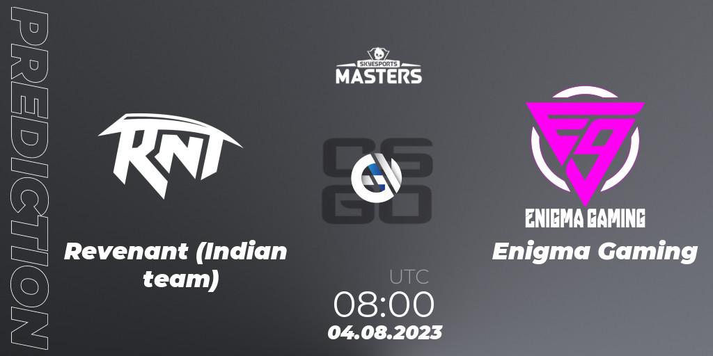 Pronóstico Revenant (Indian team) - Enigma Gaming. 04.08.2023 at 08:00, Counter-Strike (CS2), Skyesports Masters 2023: Regular Season