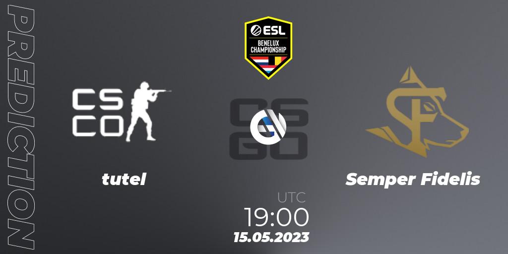 Pronóstico tutel - Semper Fidelis. 15.05.2023 at 19:00, Counter-Strike (CS2), ESL Benelux Championship Spring 2023