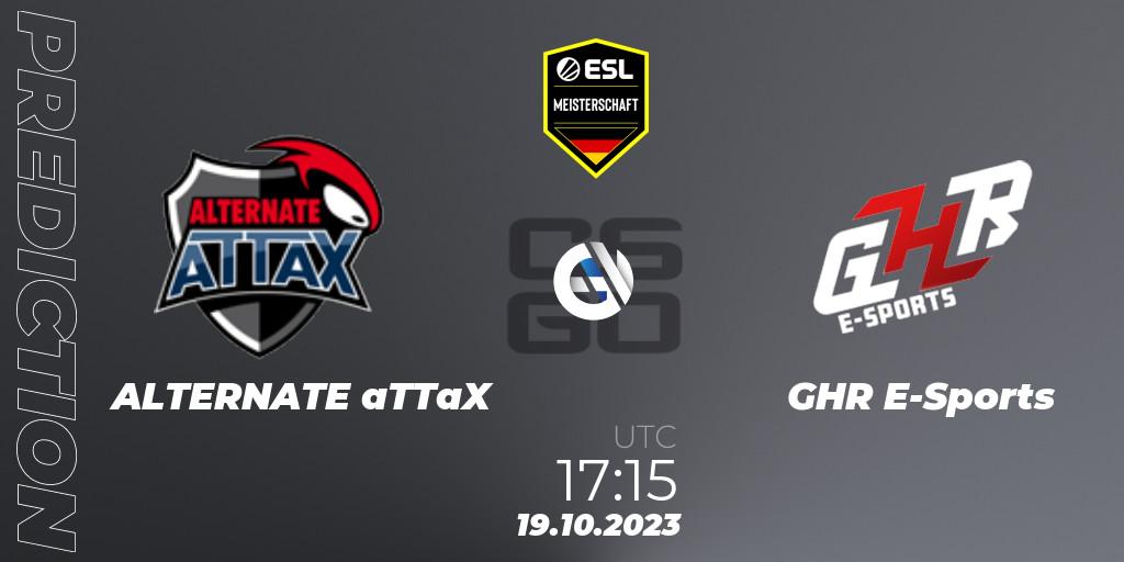 Pronóstico ALTERNATE aTTaX - GHR E-Sports. 19.10.2023 at 17:15, Counter-Strike (CS2), ESL Meisterschaft: Autumn 2023