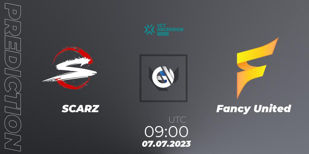 Pronóstico SCARZ - Fancy United. 07.07.2023 at 09:20, VALORANT, VALORANT Challengers Ascension 2023: Pacific