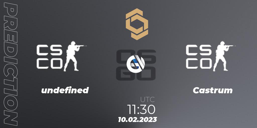 Pronóstico undefined - Castrum. 10.02.2023 at 11:30, Counter-Strike (CS2), CCT South Europe Series #3: Closed Qualifier