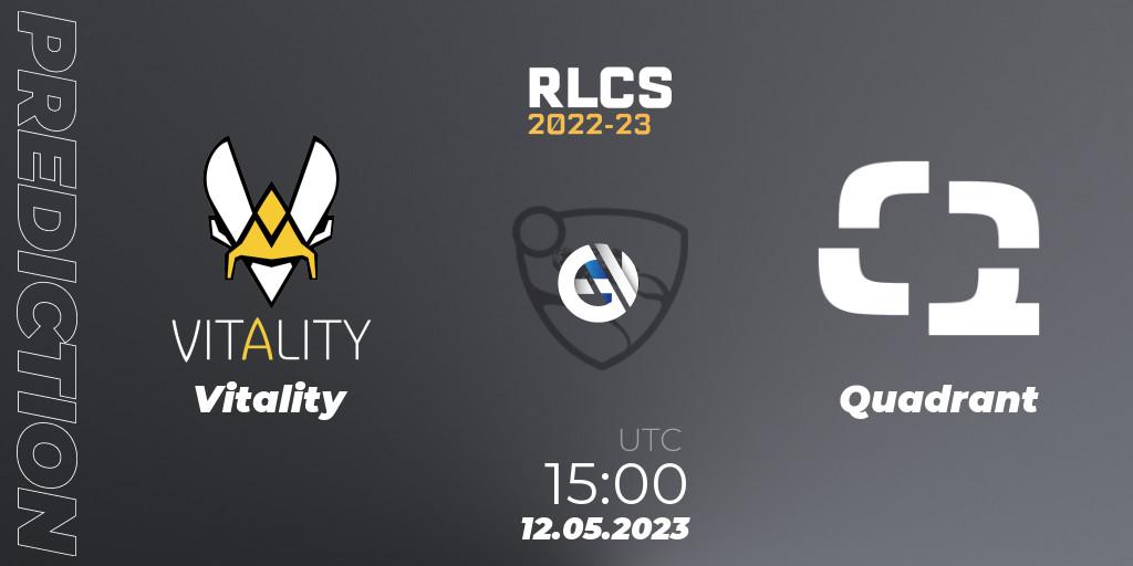 Pronóstico Vitality - Quadrant. 12.05.2023 at 15:00, Rocket League, RLCS 2022-23 - Spring: Europe Regional 1 - Spring Open