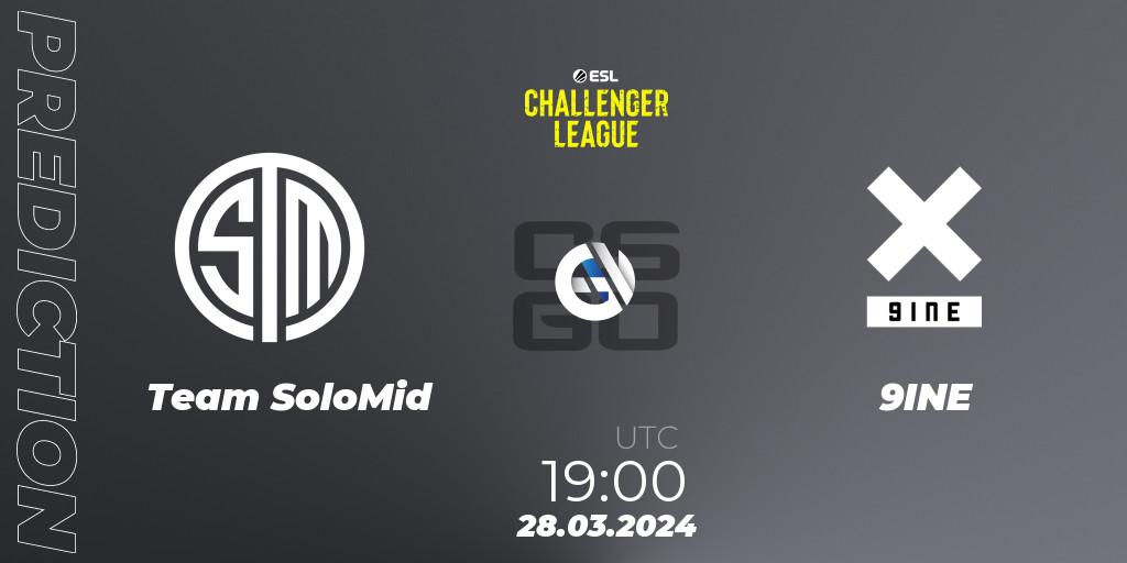 Pronóstico Team SoloMid - 9INE. 28.03.24, CS2 (CS:GO), ESL Challenger League Season 47: Europe