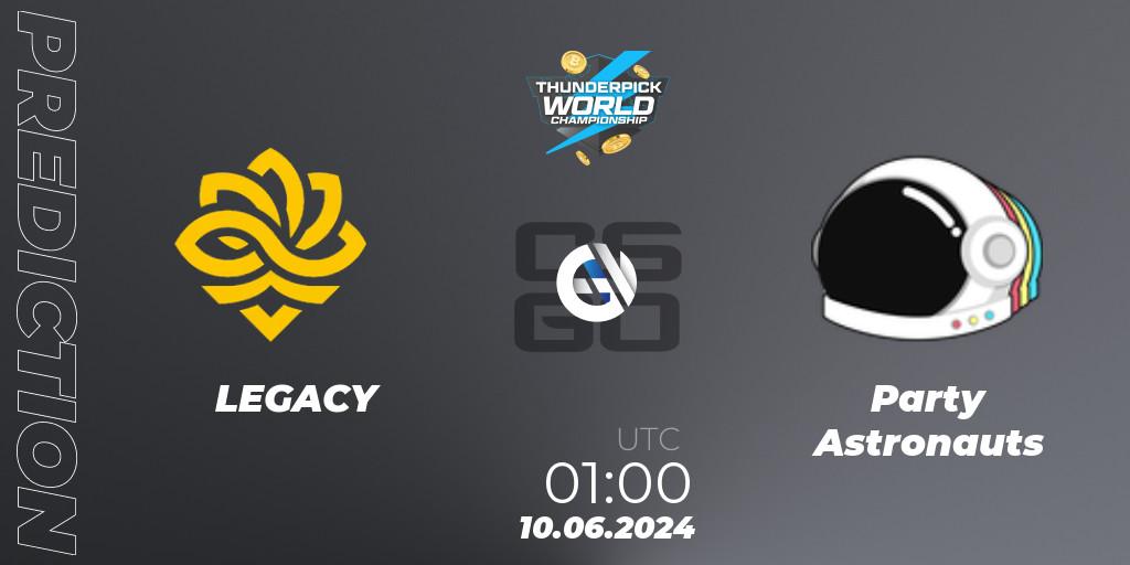 Pronóstico LEGACY - Party Astronauts. 10.06.2024 at 01:00, Counter-Strike (CS2), Thunderpick World Championship 2024: North American Series #2