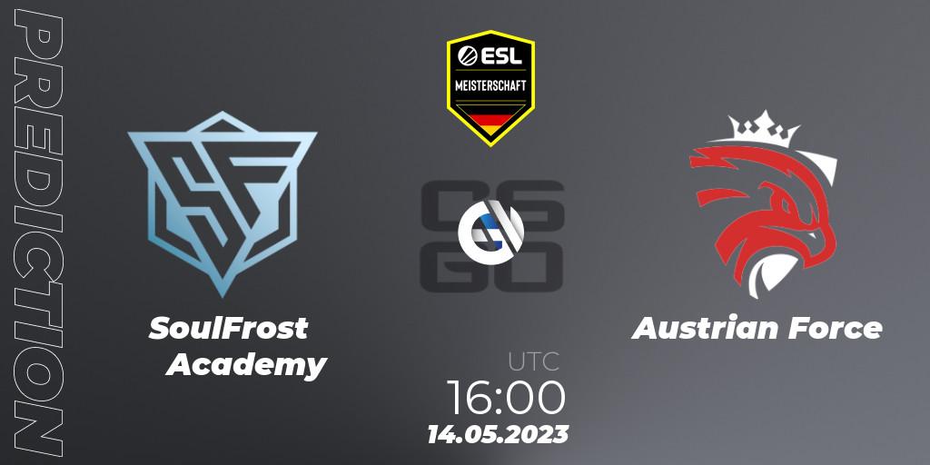 Pronóstico SoulFrost Academy - Austrian Force. 14.05.2023 at 16:00, Counter-Strike (CS2), ESL Meisterschaft: Spring 2023 - Division 2